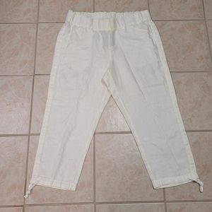 J.Jill 100% linen crop pants size L NWT